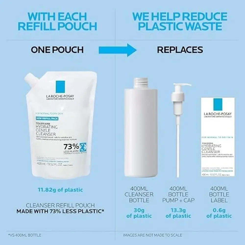 La Roche-Posay Toleriane Cleanser Refill Duo 400ml 13.52oz 2 Pack
